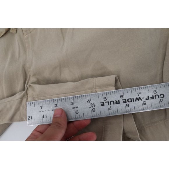 Unrecorded shorts men's Large 5.5" Drawstring beige organic cotton elastic waist - Picture 7 of 9